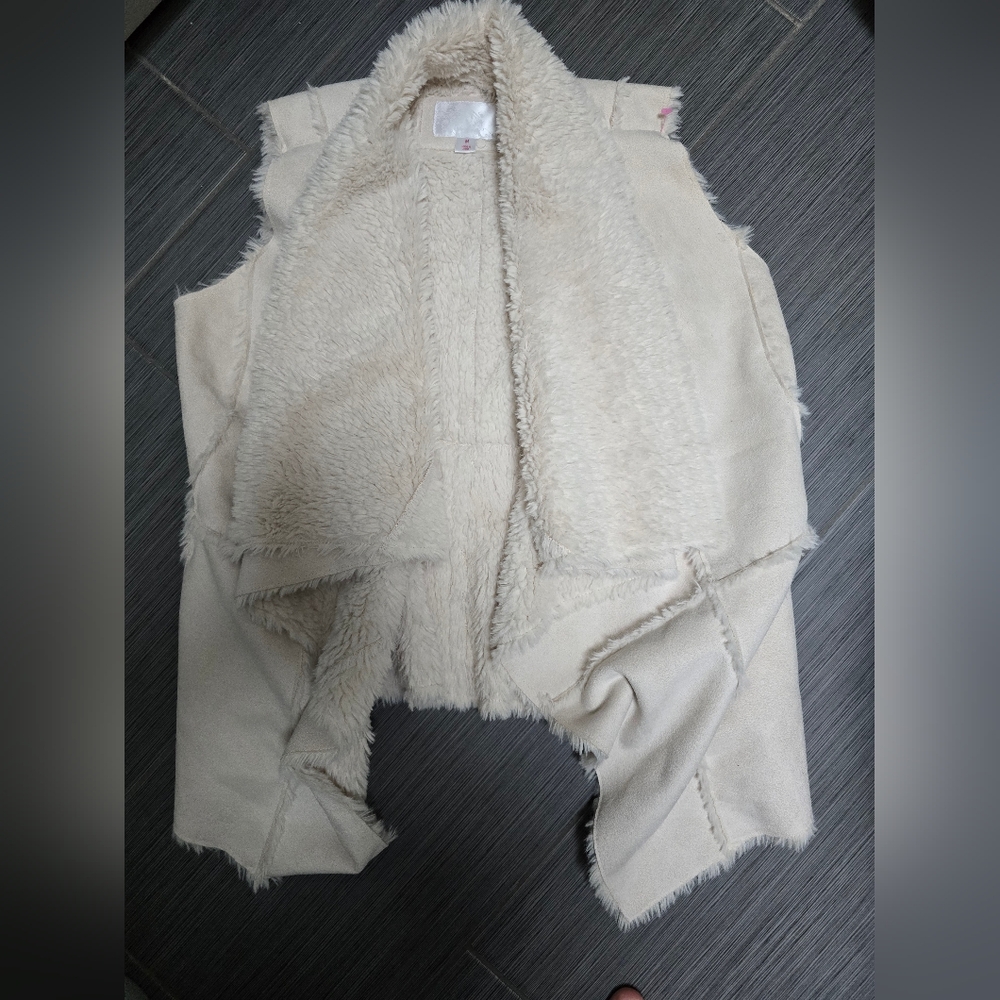 Cream Shearling Vest